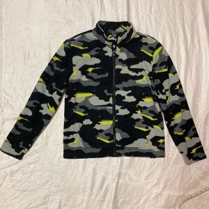 Kids Eddie Bauer Camouflage Fleece Zip Up Jacket Size Large (14)